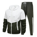 Spring and Autumn Men'S Hooded Sports Leisure 2-Piece Sets New Fashion Jacket and Pants Hip Hop Casual Running Sportswear Men