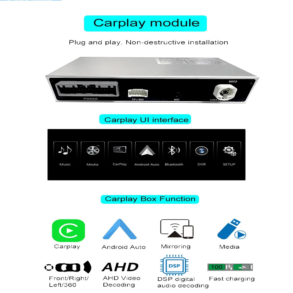 Dckloer 7" Wireless CarPlay Screen for Porsche Cayenne PCM 4.0 2017-2018