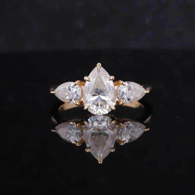 1CT Lab Diamond 3-Stone Engagement Ring | 10K Solid Gold, Custom Fashion Jewellery