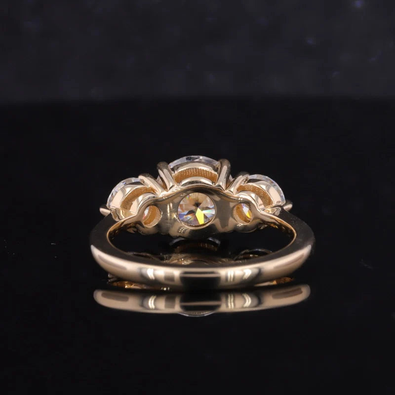 1CT Lab Diamond 3-Stone Engagement Ring | 10K Solid Gold, Custom Fashion Jewellery