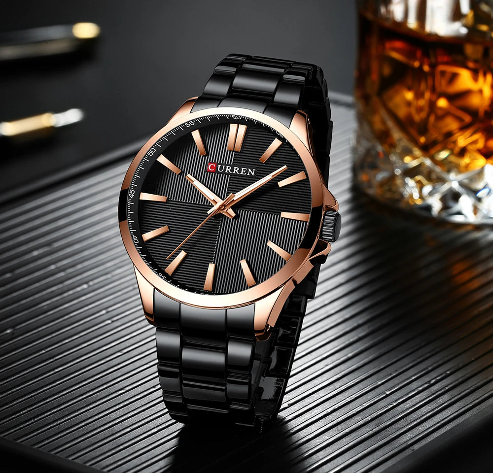 Curren Men's Military Quartz Watch | 45mm, Water Resistant, Stainless Steel
