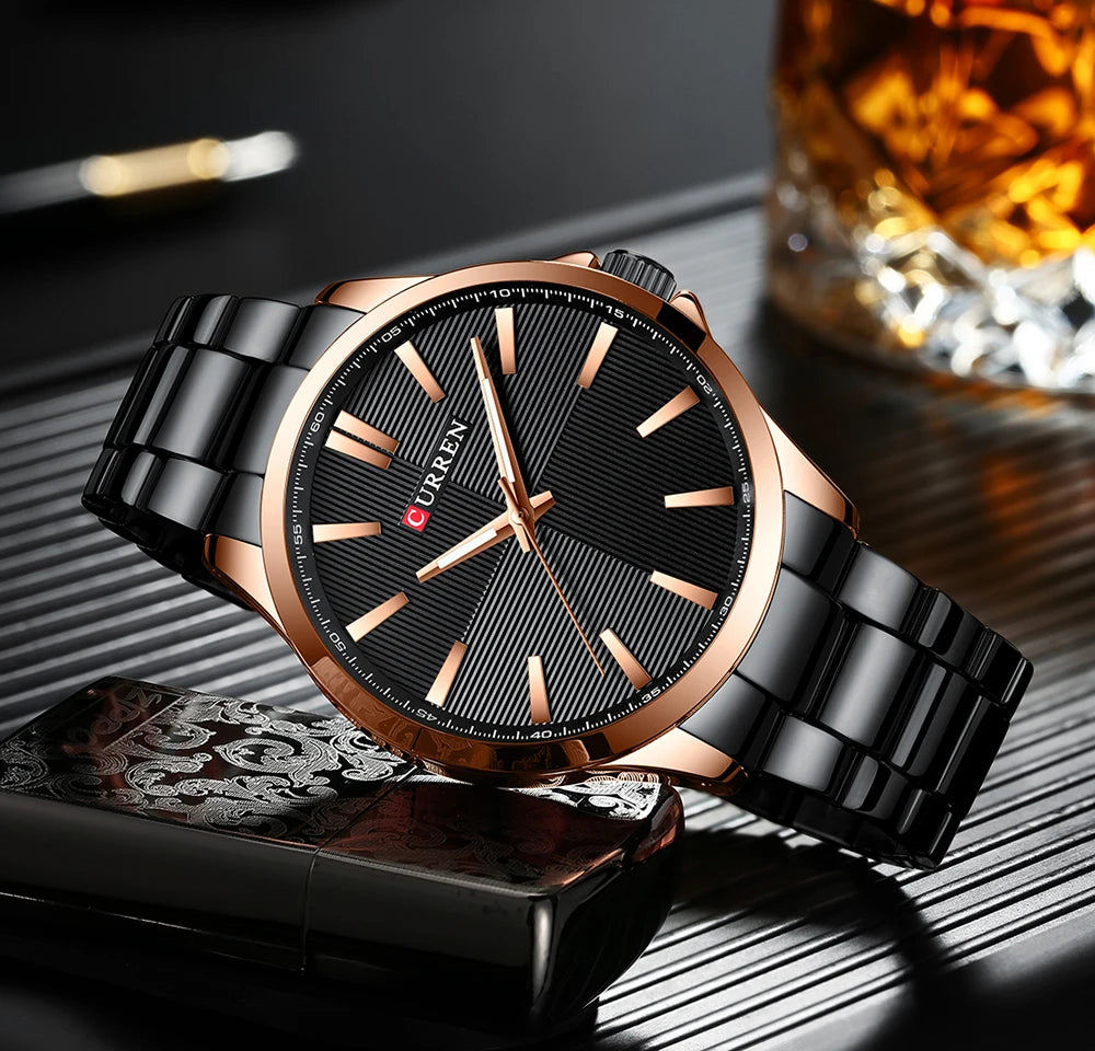 Curren Men's Military Quartz Watch | 45mm, Water Resistant, Stainless Steel
