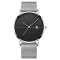 DIJANES Men's Ultra-Thin Quartz Watch | Stainless Steel Mesh Belt, Calendar