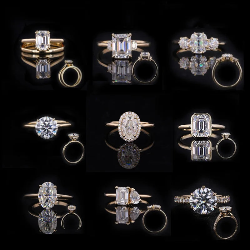 1CT Lab Diamond 3-Stone Engagement Ring | 10K Solid Gold, Custom Fashion Jewellery