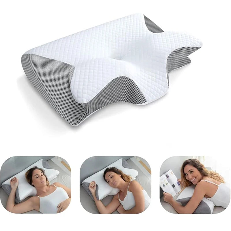 Memory Foam Cervical Pillow – 2-in-1 Ergonomic Contour Orthopedic Neck Support