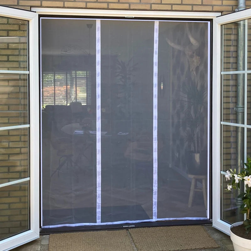 DTGJ Magnetic Door Screen White Mosquito Net Customized Size Summer Insect Automatic Closing Suitable for Large Sliding Glass