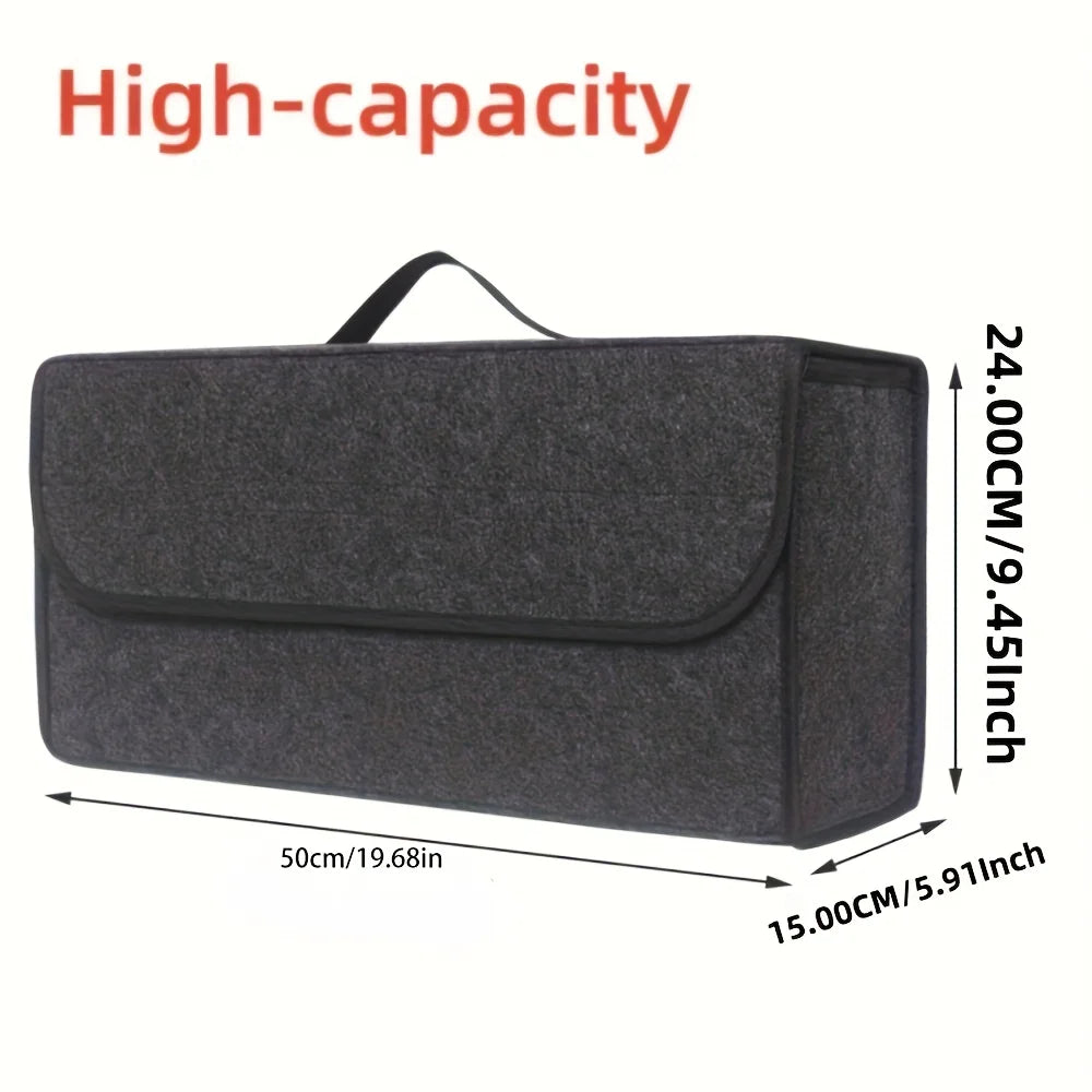 Anti-Slip Car Boot Organizer – Soft Felt Compartment Storage Box for Car Trunk