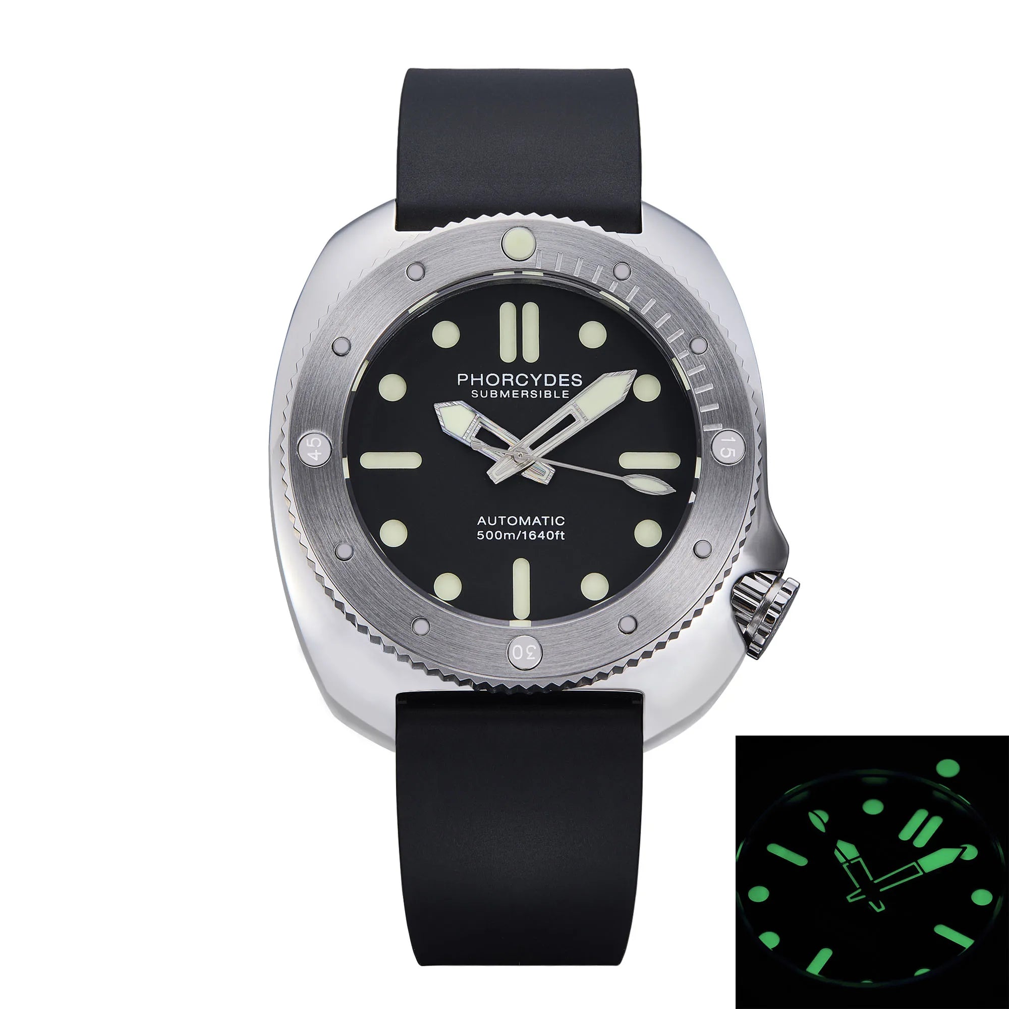 PHORCYDES PH-1 mechanical 500M diver watches NH35A automatic stainless steel case luminous