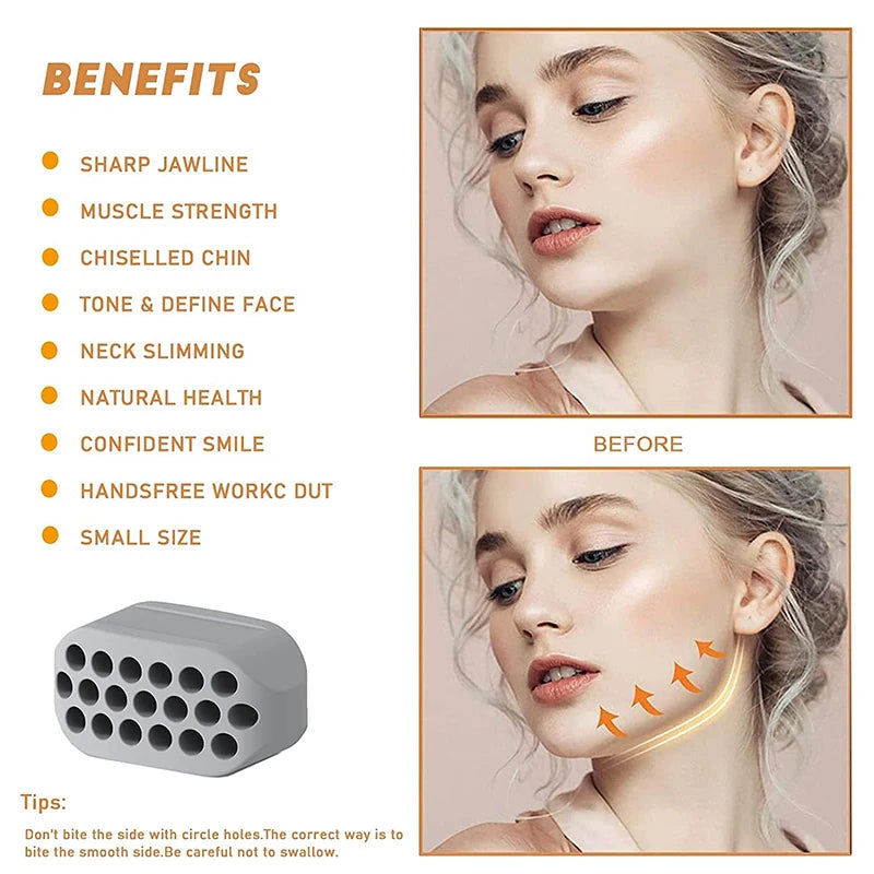 Silicone Jaw Exerciser – Facial Toner & Jawline Fitness Ball for Neck Toning