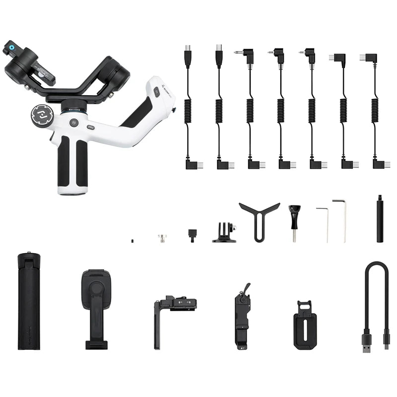 FeiyuTech SCORP Mini 2 for Mirrorless Camera Action Camre Smartphone, 3 Axis Stabilizer for Sony/GoPro/iPhone, AI Tracking