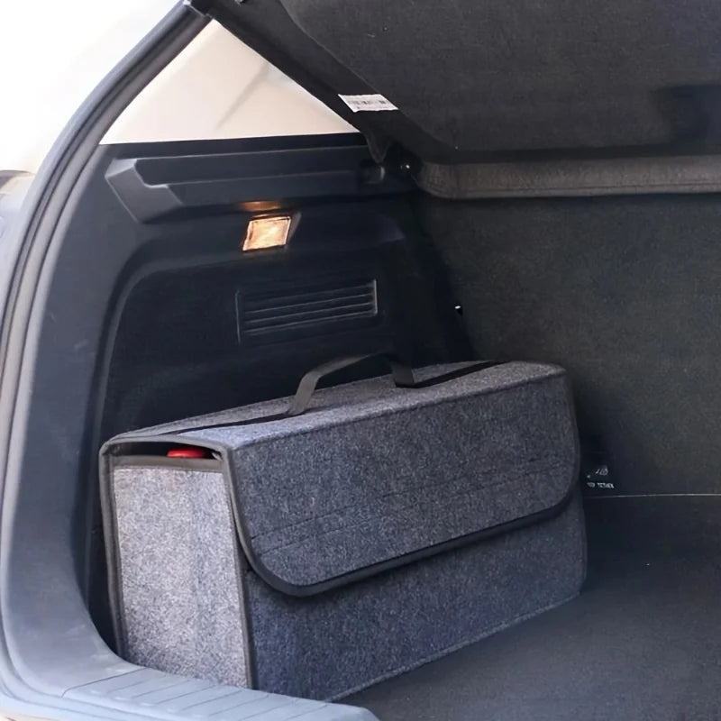 Anti-Slip Car Boot Organizer – Soft Felt Compartment Storage Box for Car Trunk