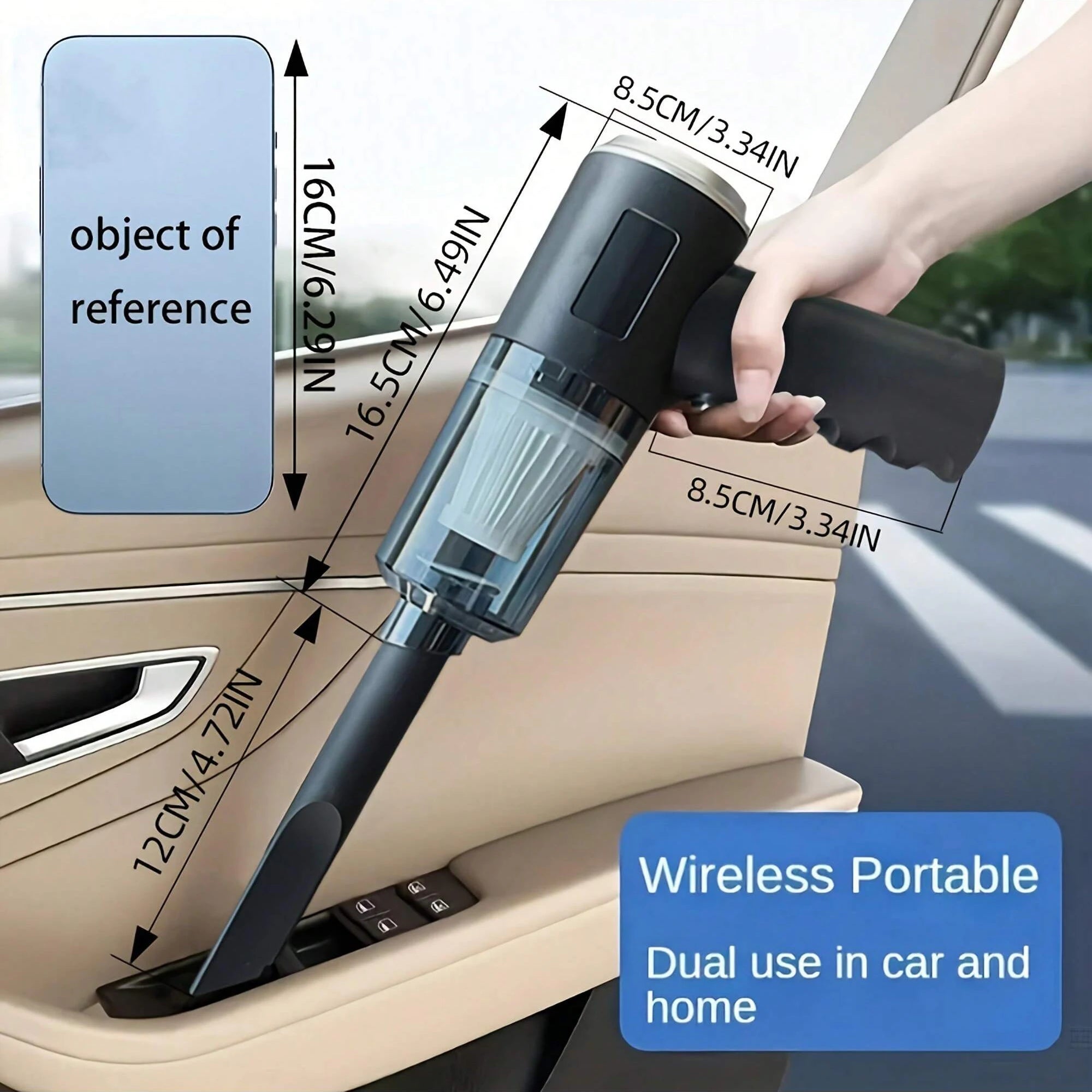 3-in-1 Portable Vacuum Cleaner – USB Rechargeable, Car & Home