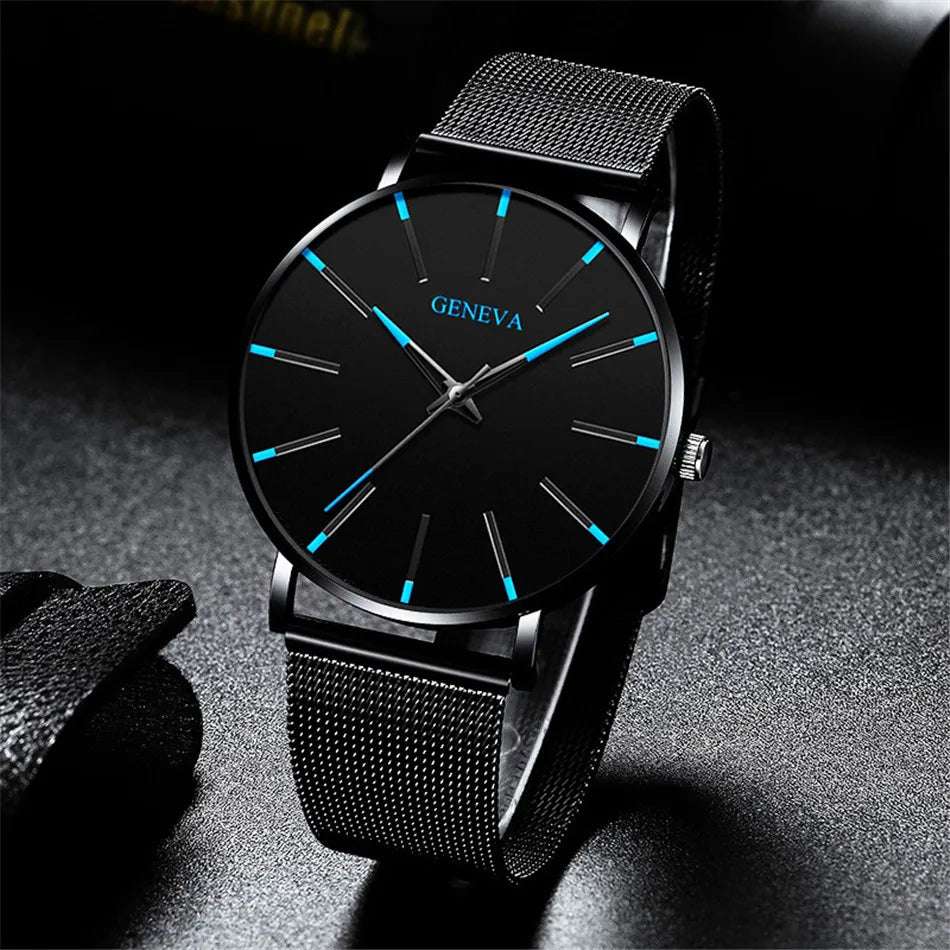 TVK Men's Ultra-Thin Stainless Steel Quartz Watch | Mesh Belt