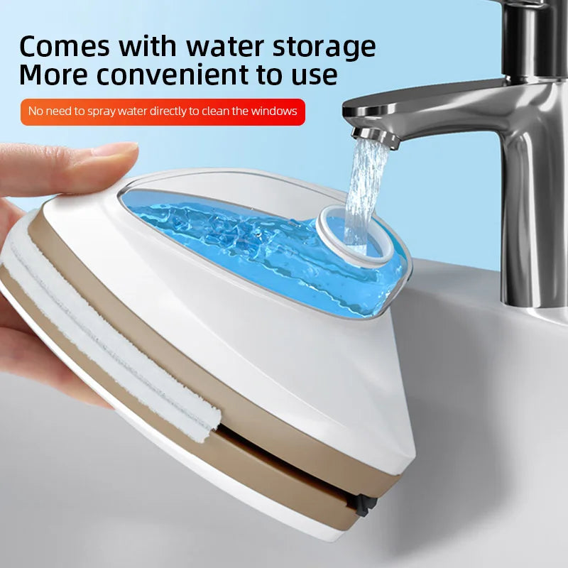Magnetic Window Cleaner Brush – Double-Side Auto Water Discharge Glass Wiper