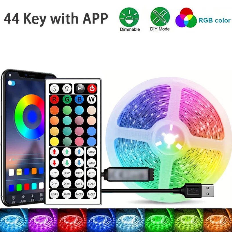 RGB LED Strip Lights 1M–40M – App-Controlled Flexible Room & Bedroom Decoration