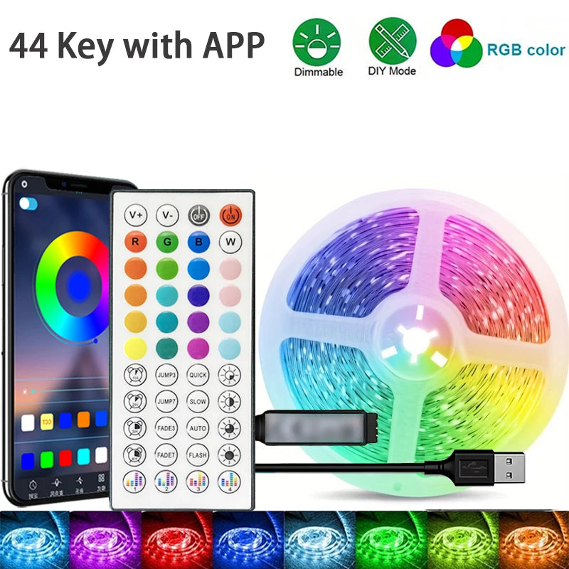 RGB LED Strip Lights 1M–40M – App-Controlled Flexible Room & Bedroom Decoration