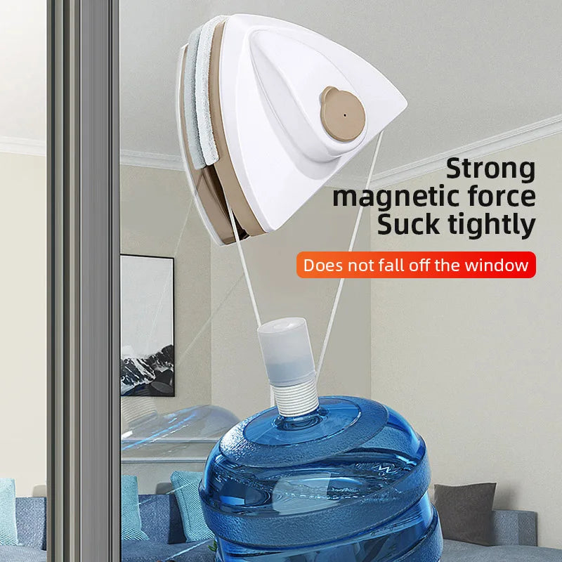 Magnetic Window Cleaner Brush – Double-Side Auto Water Discharge Glass Wiper