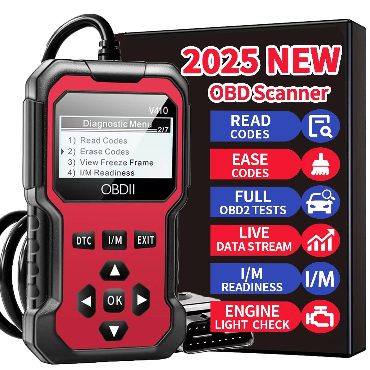OBD2 Car Diagnostic Scanner – Engine Fault Code Reader