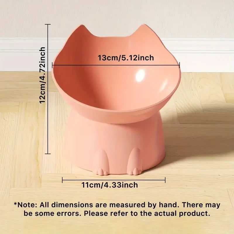 WhiskerWare Elevated Cat Bowl – Anti-Tip Raised Pet Feeding Dish with Tilted Edge