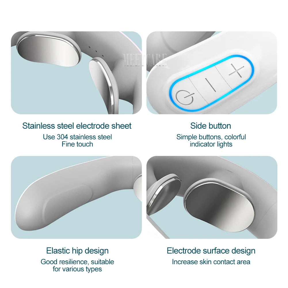 EMS Pulse Neck Massager – Electric Smart Cervical TENS Pain Relief & Relaxation