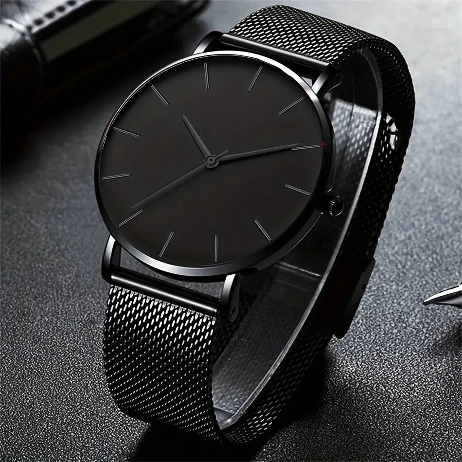 TVK Men's Ultra-Thin Stainless Steel Quartz Watch | Mesh Belt