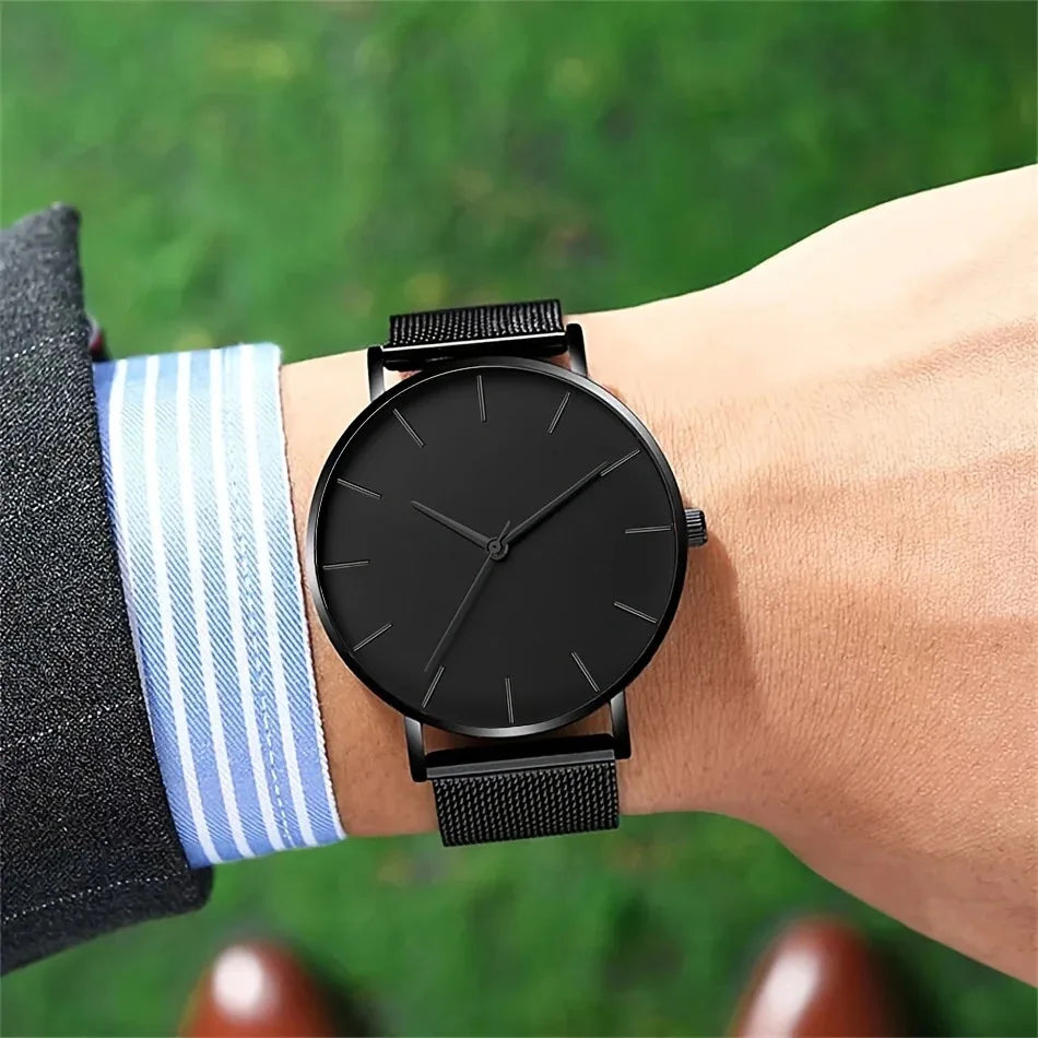 TVK Men's Ultra-Thin Stainless Steel Quartz Watch | Mesh Belt