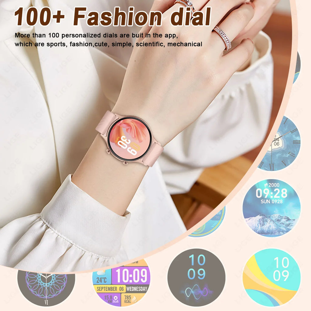 2025 New Smartwatch Women AMOLED HD Screen Always On Display Bluetooth Call IP68 Waterproof GPS Smart Men Watch For Android ios