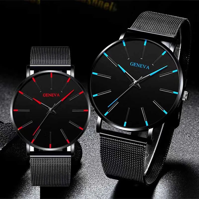 TVK Men's Ultra-Thin Stainless Steel Quartz Watch | Mesh Belt