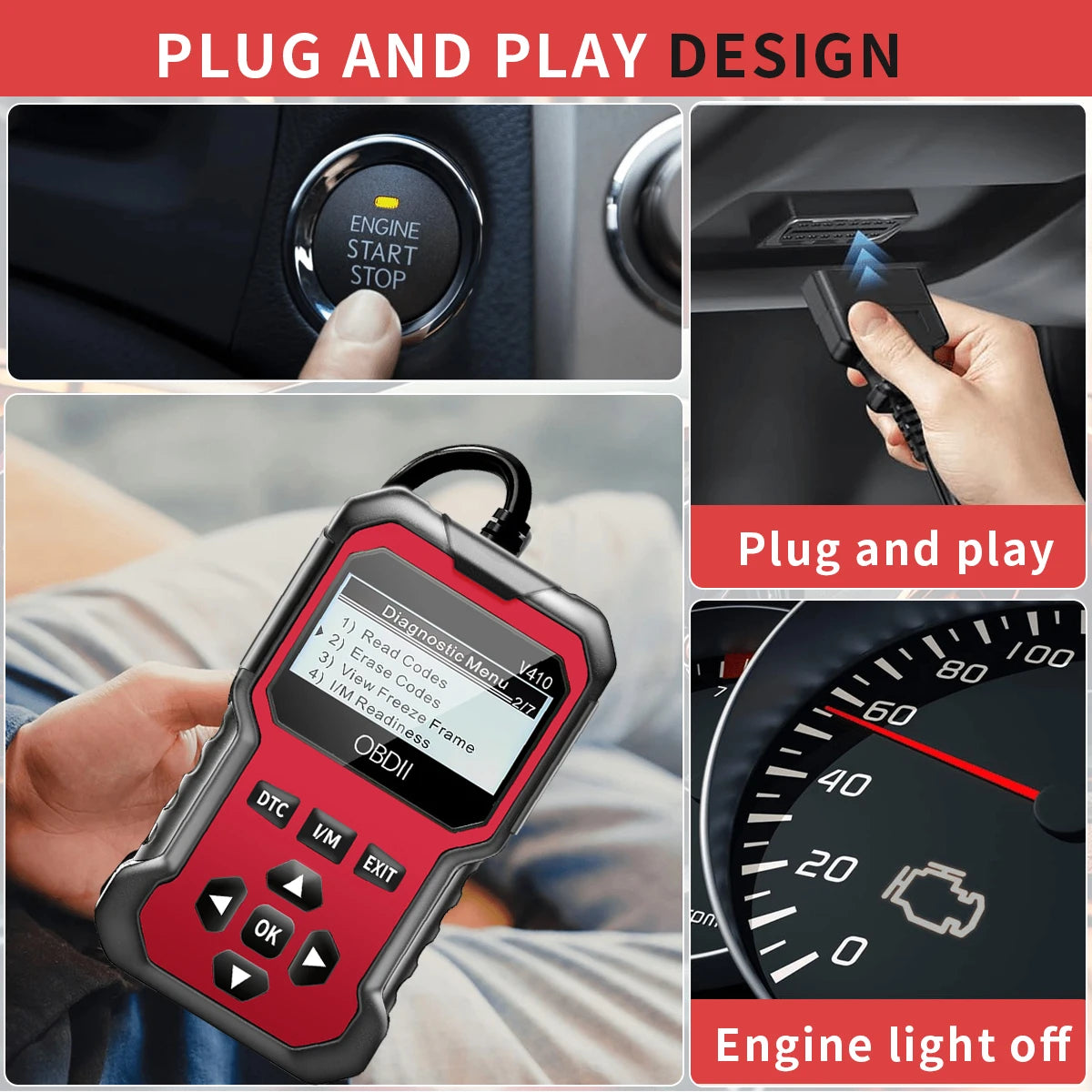 OBD2 Car Diagnostic Scanner – Engine Fault Code Reader