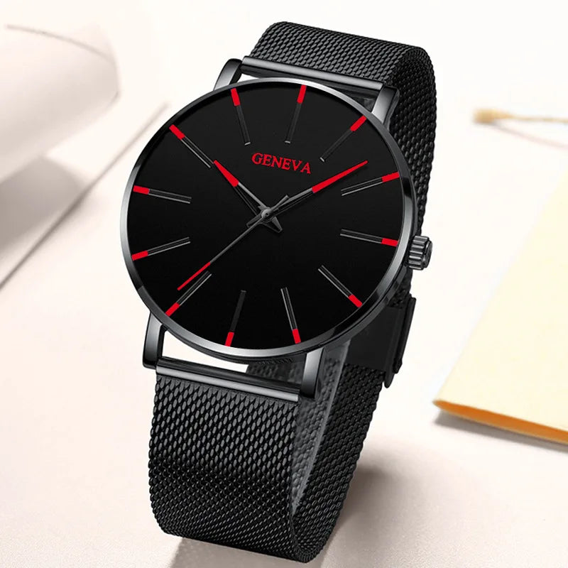 TVK Men's Ultra-Thin Stainless Steel Quartz Watch | Mesh Belt