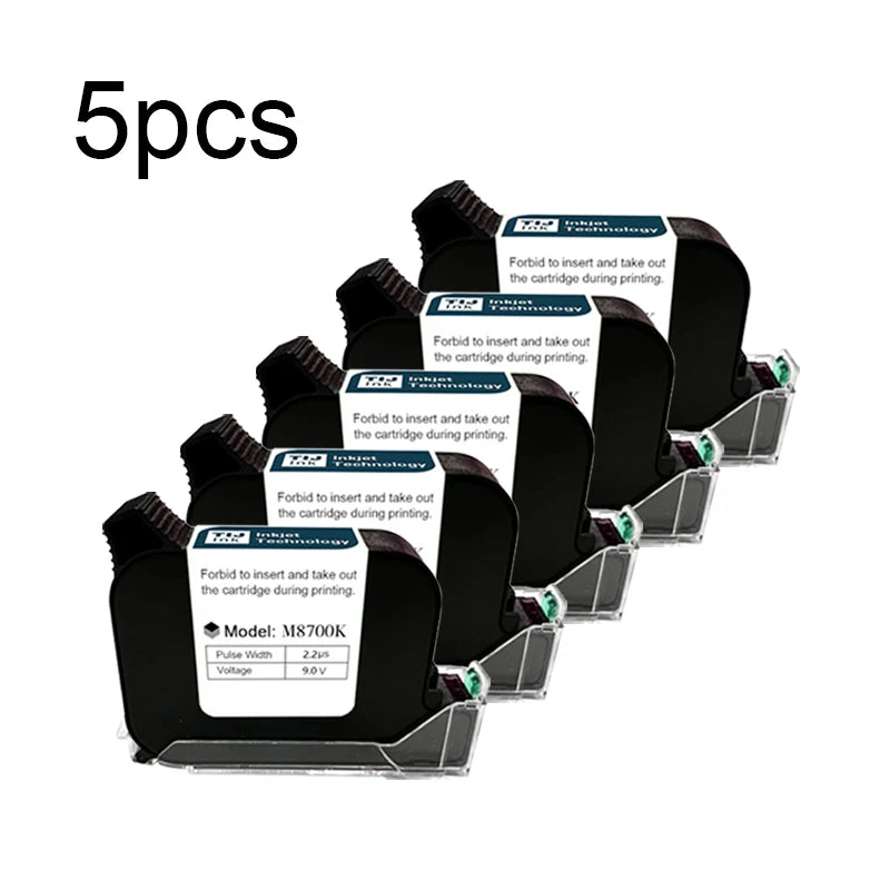 Phezer A Level Ink 1/3/5pcs Handheld Online Inkjet Printer Cartridge Quick Dry Black B Level 12.7mm Original Parts Office