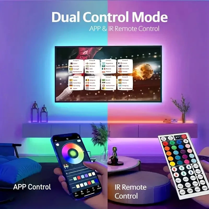 RGB LED Strip Lights 1M–40M – App-Controlled Flexible Room & Bedroom Decoration