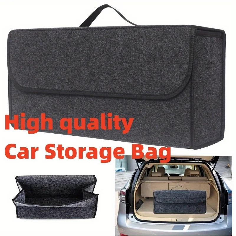 Anti-Slip Car Boot Organizer – Soft Felt Compartment Storage Box for Car Trunk