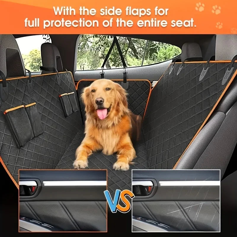 Waterproof Dog Car Seat Cover – Scratch-Resistant Pet Hammock for Back Seat