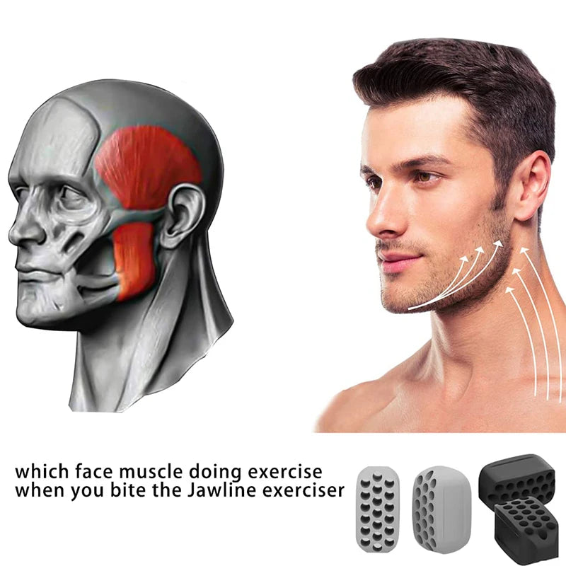 Silicone Jaw Exerciser – Facial Toner & Jawline Fitness Ball for Neck Toning