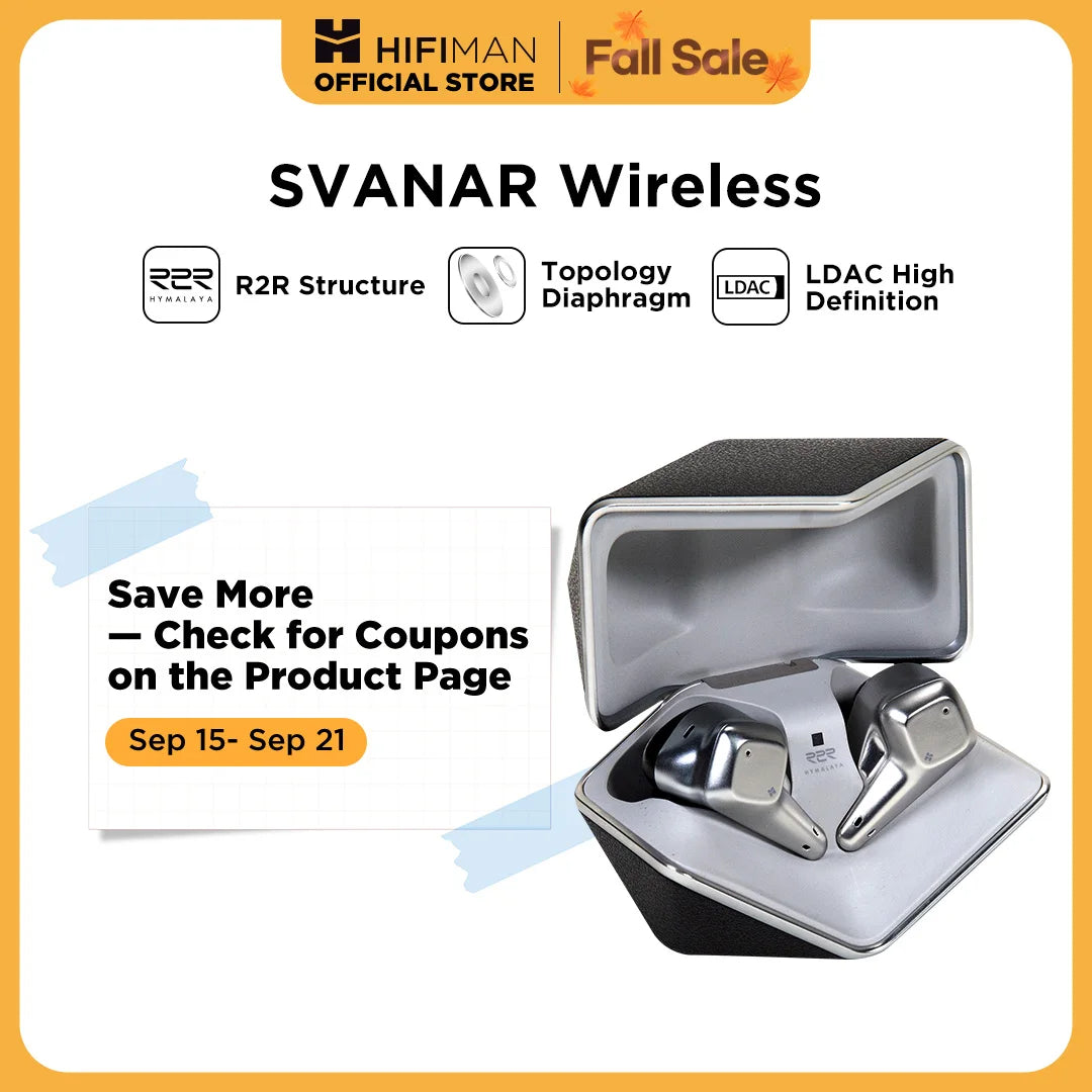 HIFIMAN SVANAR Wireless Bluetooth In-Ear Hi-Fi Earphones, Hymalaya DAC, Topology Diaphragm, IPX5 Water/Sweat Resistant& ANC