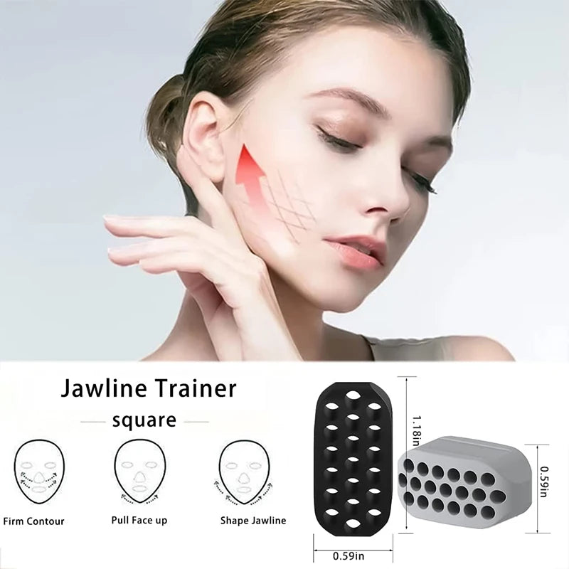 Silicone Jaw Exerciser – Facial Toner & Jawline Fitness Ball for Neck Toning