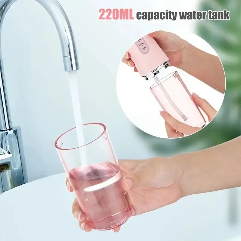 Portable Electric Water Flosser – 4 Jets, 3 Modes, Rechargeable Dental Irrigator
