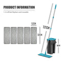Hands-Free Flat Floor Mop & Bucket Set – Washable Microfiber Pads for Hardwood