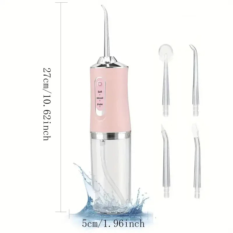 Portable Electric Water Flosser – 4 Jets, 3 Modes, Rechargeable Dental Irrigator