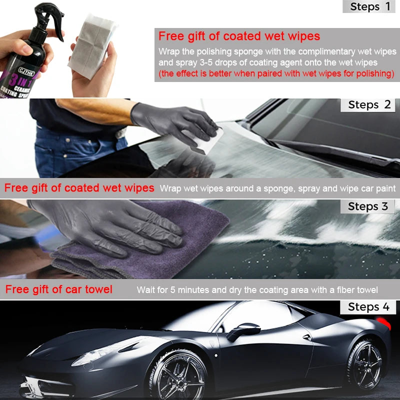 Car Ceramic Nano Coating – Hydrophobic Crystal Paint Protection & Polish Agent