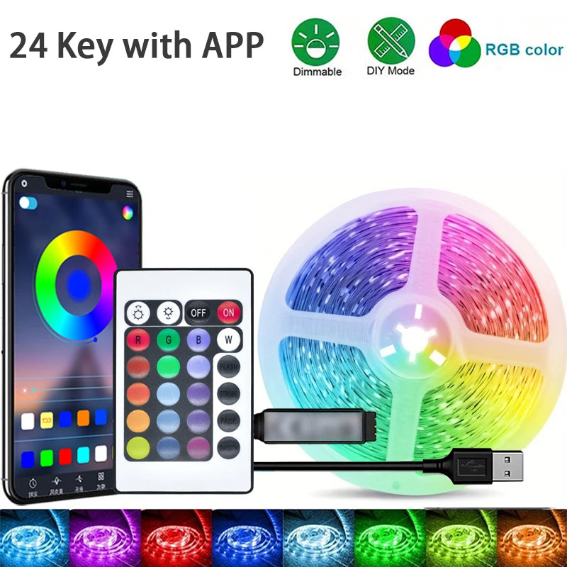 RGB LED Strip Lights 1M–40M – App-Controlled Flexible Room & Bedroom Decoration