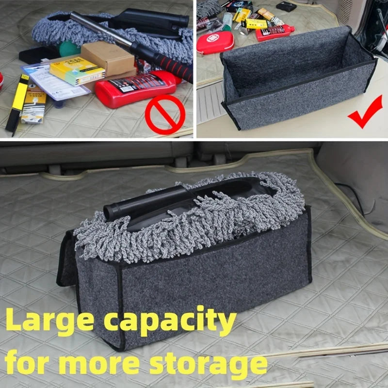 Anti-Slip Car Boot Organizer – Soft Felt Compartment Storage Box for Car Trunk