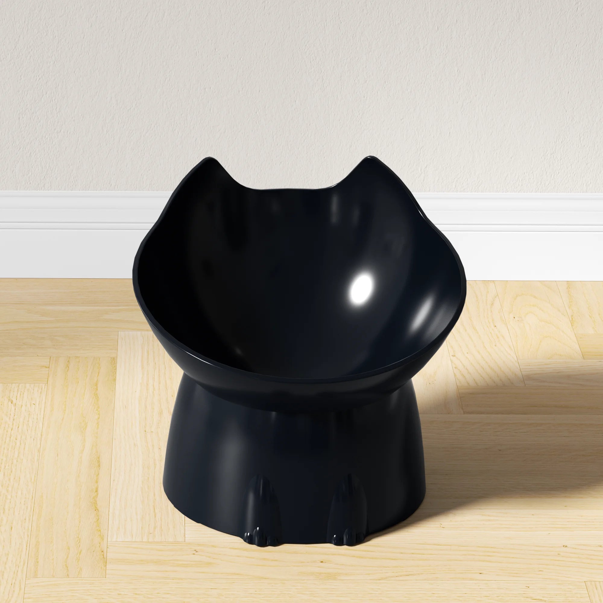 WhiskerWare Elevated Cat Bowl – Anti-Tip Raised Pet Feeding Dish with Tilted Edge