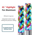 HRC65 DLC Color Coated High Gloss Aluminum Milling Cutter Special CNC U-groove Integral Tungsten Steel 3 Flute Carbide End Mill