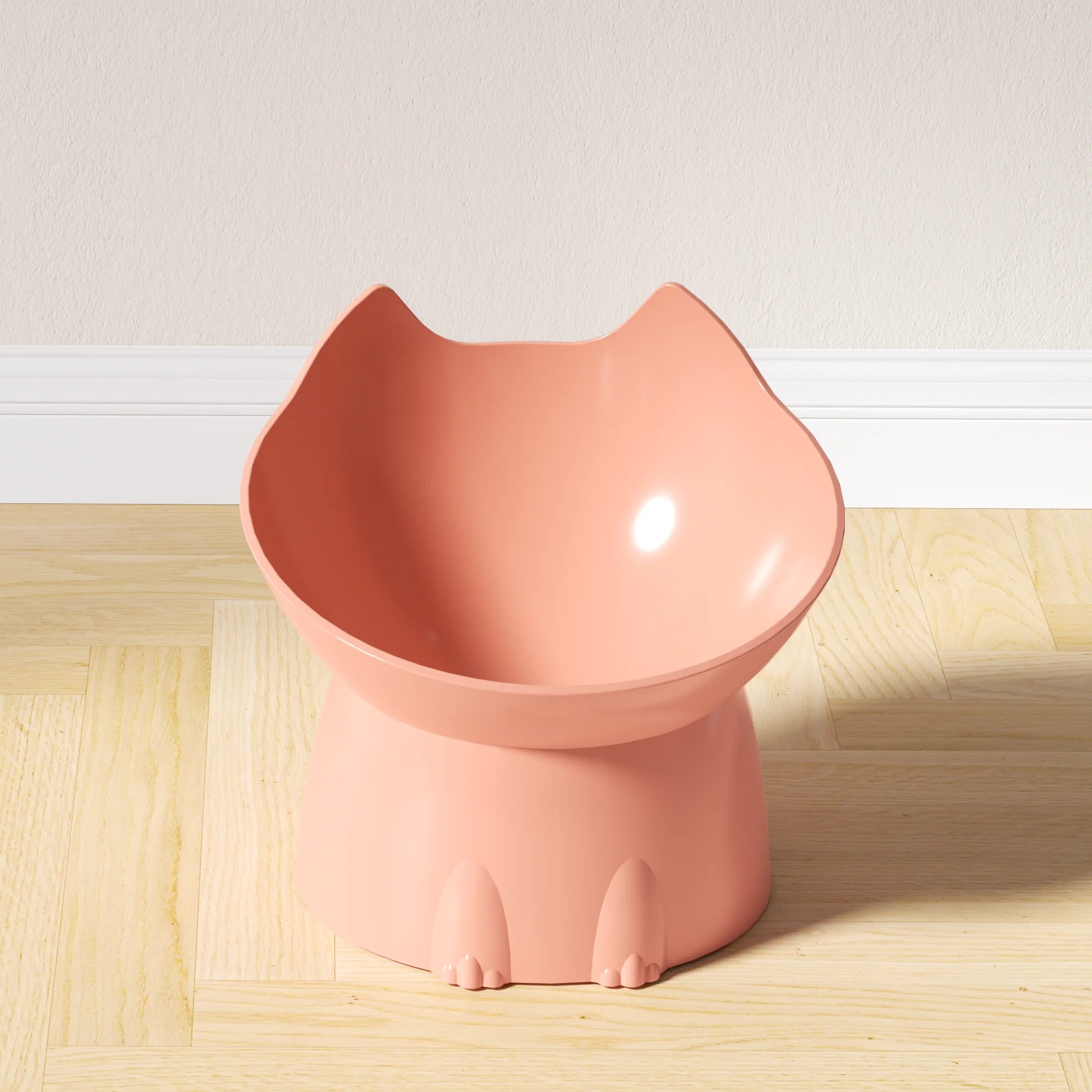 WhiskerWare Elevated Cat Bowl – Anti-Tip Raised Pet Feeding Dish with Tilted Edge