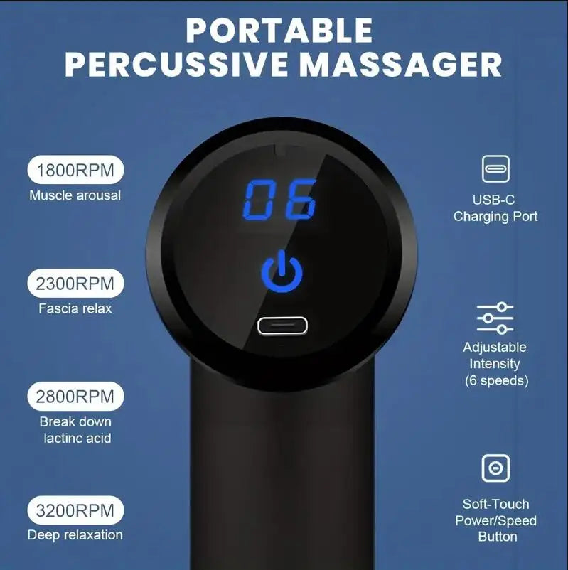 Mini Muscle Massage Gun – Portable Deep Percussion Body Massager for Back & Neck