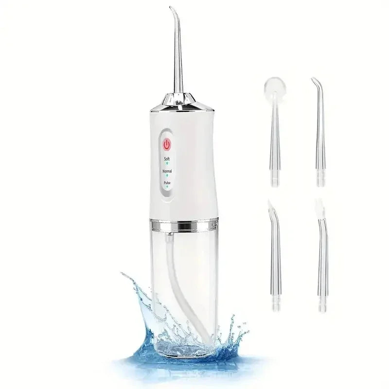 Portable Electric Water Flosser – 4 Jets, 3 Modes, Rechargeable Dental Irrigator