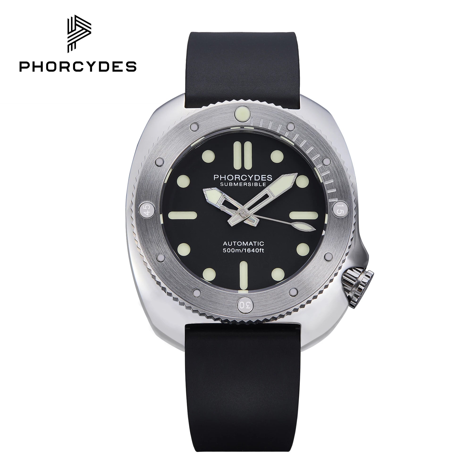 PHORCYDES PH-1 mechanical 500M diver watches NH35A automatic stainless steel case luminous