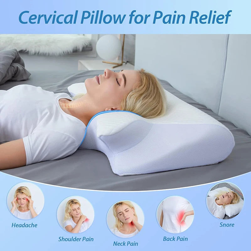 Memory Foam Cervical Pillow – 2-in-1 Ergonomic Contour Orthopedic Neck Support